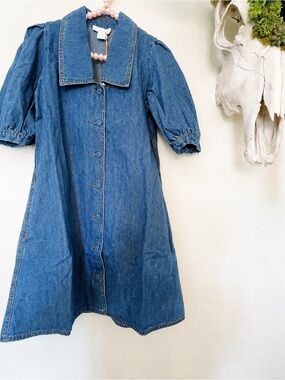 NWT 💙✧ House of Harlow 1960 ✧ 💙 Denim Dress Puff Sleeve Cotton Pockets 2